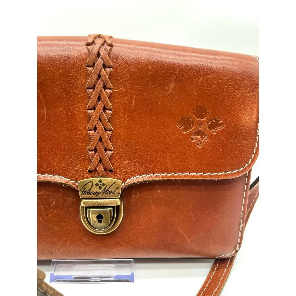 Patricia Nash Bianco Leather Crossbody Satchel , Brown